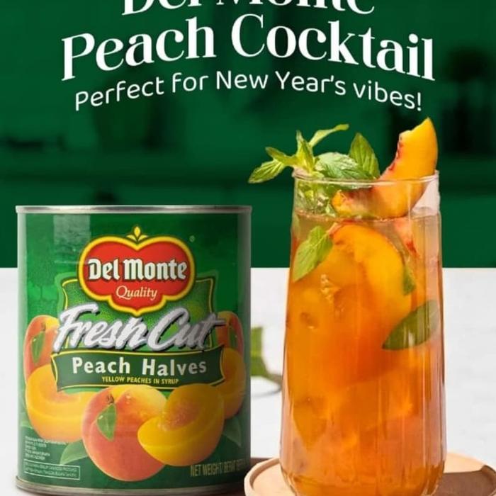 DELMONTE PEACH KALENG 825GRX1 PCS,BUAH PEACH DALAM KALENG