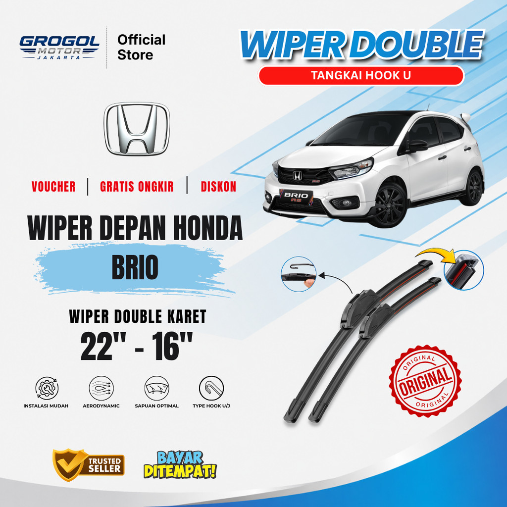 Wiper Honda Brio Dual Kaca Depan Mobil