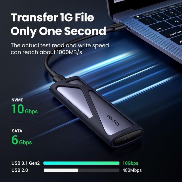 SSD Enclosure M2.NVME/SATA Dual Protocol Ugreen upto 10Gbps