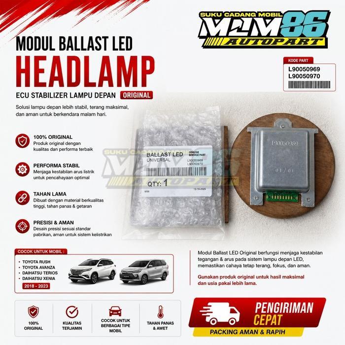 Modul Ballast Led Headlamp Toyota Rush Avanza Terios Xenia 2018-2023 Ecu Stabilizer Lampu Depan