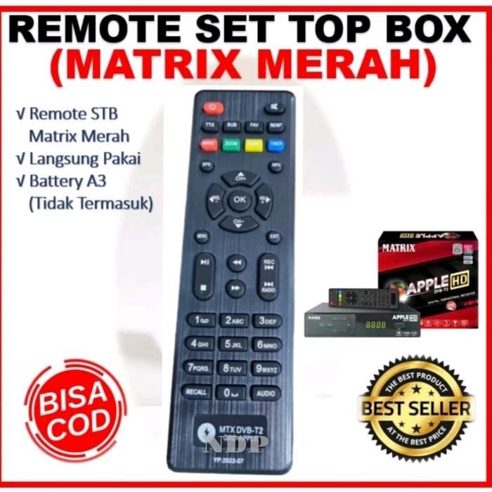 NEW Remot Remote Untuk STB Set Top Box Matrix Aple Merah Bisa Langsung Pakai Tanpa Setting Kode