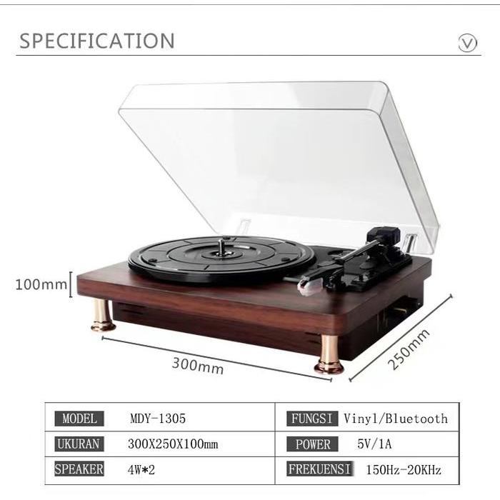 Promo Pemutar Piringan Hitam Vinyl Player Turntable Vinyl Record Player Multifungsi Speaker