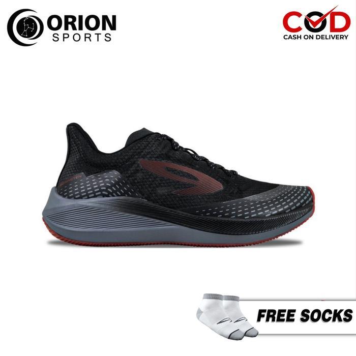 910 NINETEN SEPATU RUNNING HAZE 1.5 - HITAM/ABU/MERAH