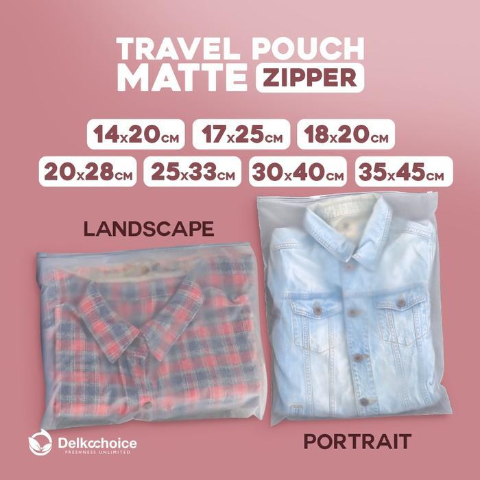 Travel Pouch Organizer Zip Serbaguna Pouch Matte Polos 25x33