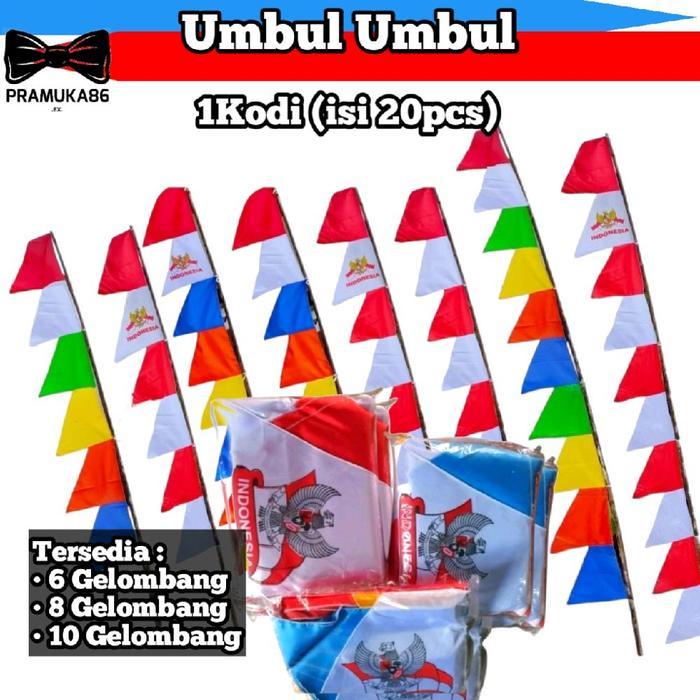 1Kodi Bendera Umbul Umbul Merah Putih / Umbul Umbul Warna Warni / Bendera Umbul Umbul Warna Merah
