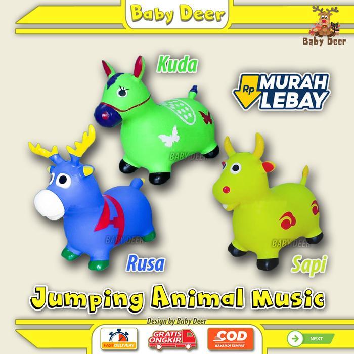 Kuda Kudaan Karet Mainan Anak Jumping Musik Hewan Animal Viral Lucu Bentuk Jumbo Besar Hadiah Kado