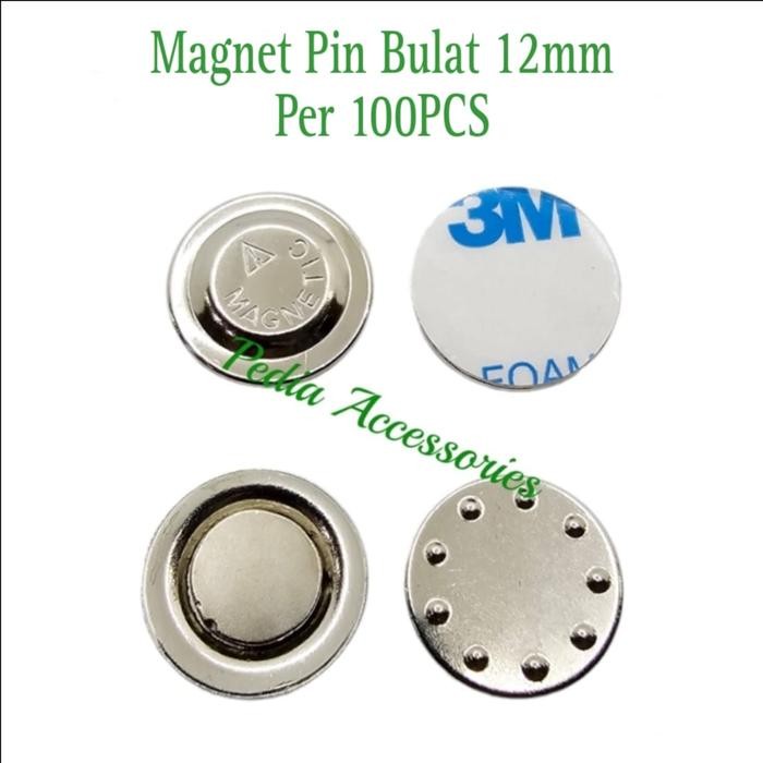 

Magnet Pin/Magnet Nama Dada Caution Bulat Diameter 20mm(12mm) - per 100pcs
