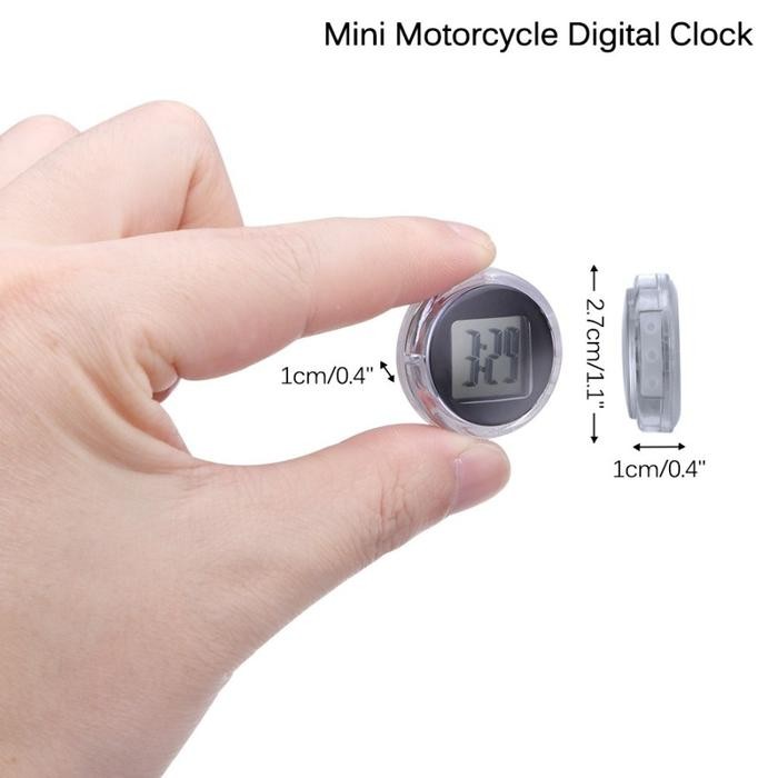 Jam Digital Tempel Sepeda Motor Time Watch Mini Anti Air