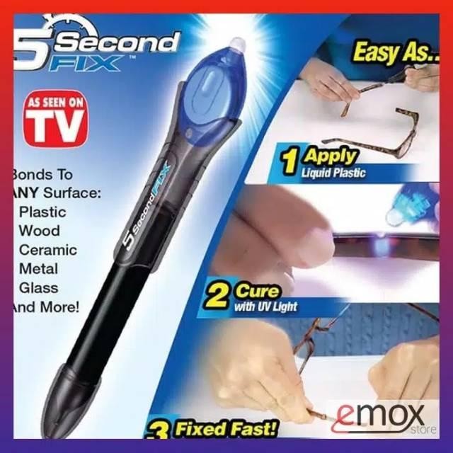 

FIX 5 SECOND LEM SERBAGUNA AJAIB SINAR UV MAGIC SUPER GLUE POWER TOOL