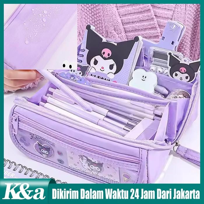 

9 Lapis Tempat Pensil Cinnamoroll Tempat Pensil Berkapasitas Besar Sanrio Anime Melody Kuromi