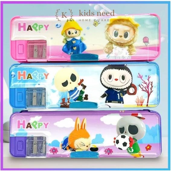 

(2 Sisi) Pensil Box Magnet Karakter Labubu / Kotak Pensil Murah Panjang + Serutan Karakter Lucu /
