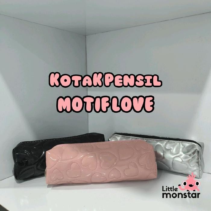 

Tempat Pensil Sekolah Motif Love Glossy Pencil Stationery SB-14