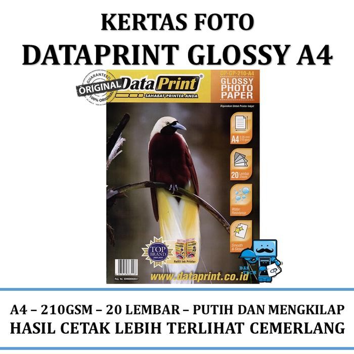 

Pilihan- Kertas Foto / Photo Paper Dataprint Glossy 20 Lembar A4 210Gsm