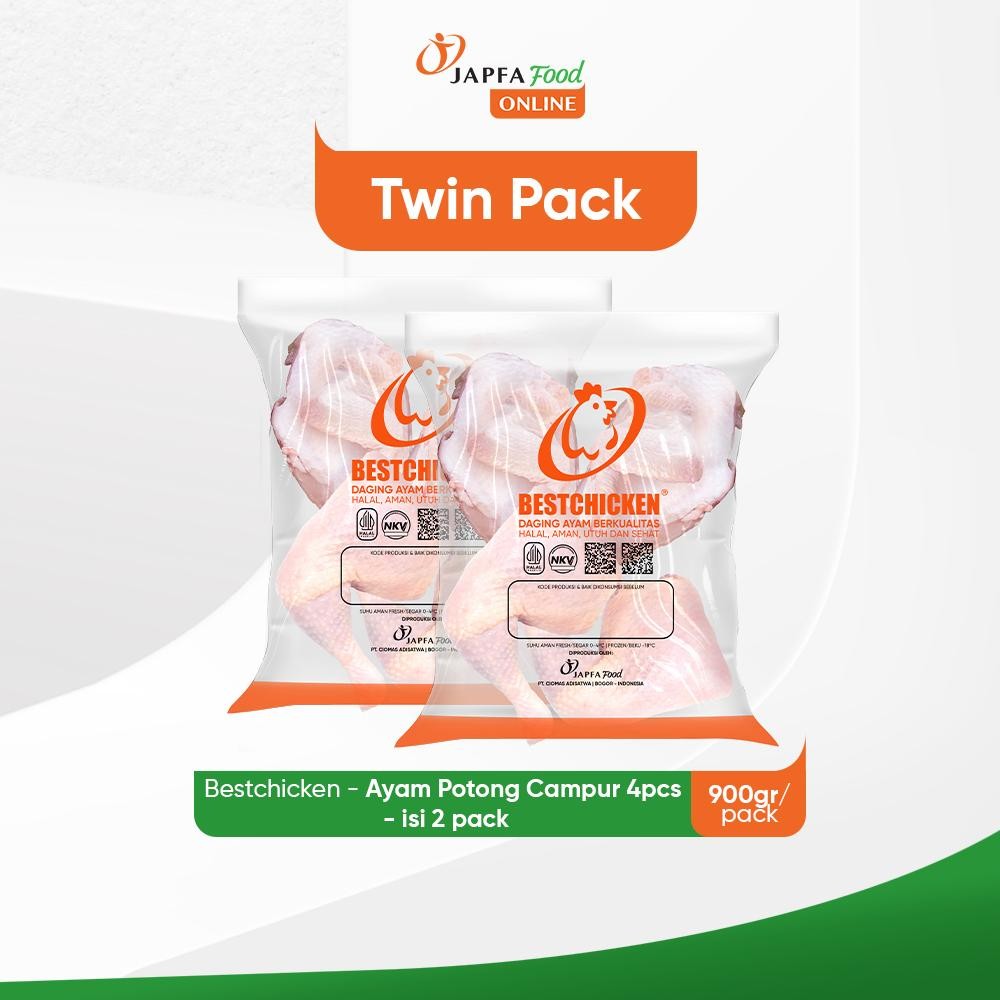 

Bestchicken Daging Ayam Potongan Campur 4pcs 800 gr - 900 gr - Isi 2 pack
