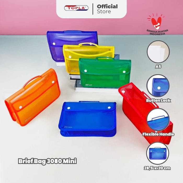 

Topla Map Tas Dokumen Brief Bag 3080 Mini Tas Dokumen Kancing Dua Ukuran A5 untuk Sekolah Kuliah dan