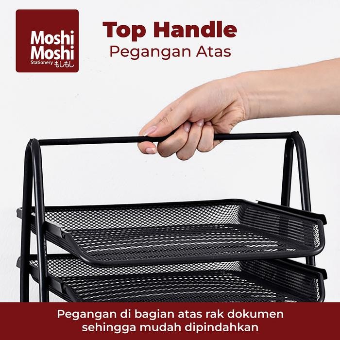 

DOCUMENT TRAY DESK STORAGE RAK KERTAS FILE DOKUMEN 2 SUSUN JARING BESI