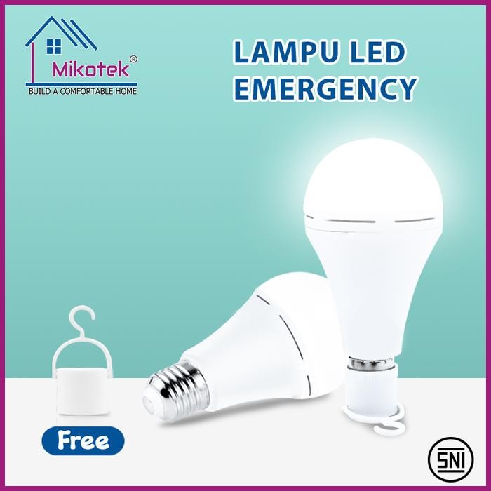 Mikotek Lampu Emergency Bohlam LED 8 Watt 12 Watt Cahaya Putih