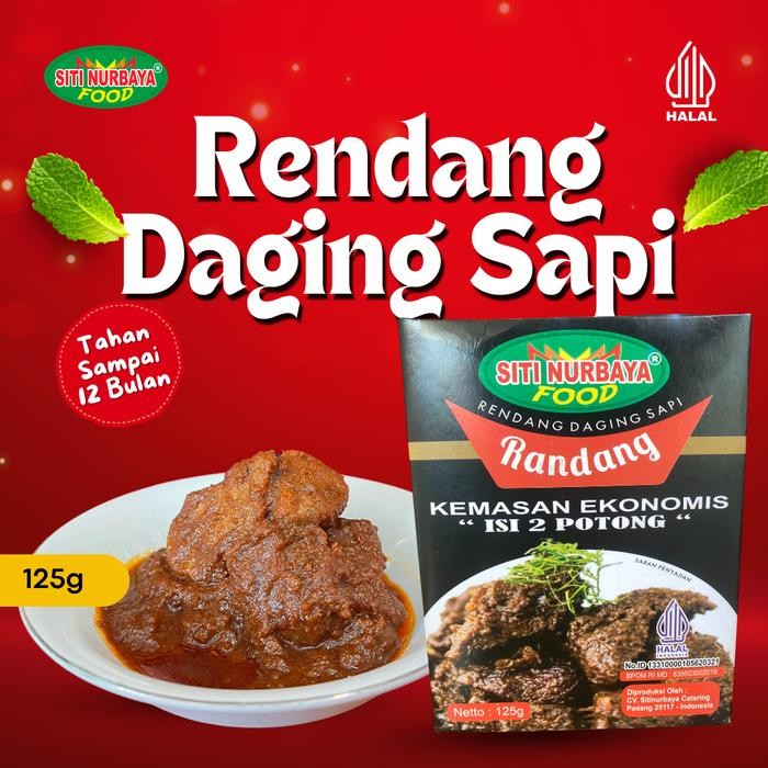 

TERMURAH Rendang Daging Sapi 125gr Siti Nurbaya Food Makanan Khas Asli Minang Siap Saji READY STOCK