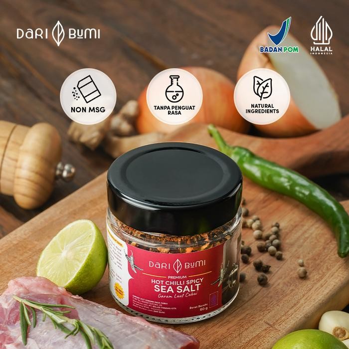 

Dari Bumi Garam Laut Bali Rasa Cabai 60 Gram Hot Chilli Spicy Sea Salt x BM FARM