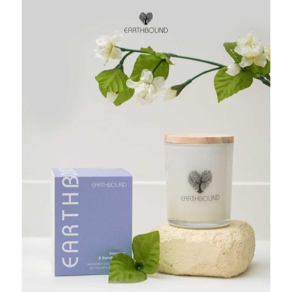 EARTHBOUND - Lilin Aromaterapi Pengharum Ruangan Lilin Tahan Lama Sumbu Kayu Lilin Aromatherapy