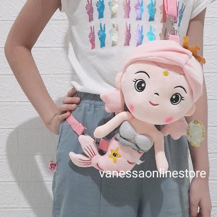 ASLI Tas Selempang Boneka Mermaid / Tas Slempang Anak Putri Duyung READY STOCK