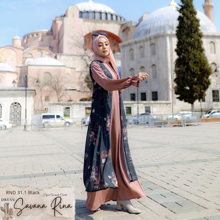 Hijabwanitacantik - Savana Rina Dress Dress Pakaian Muslim Gamis