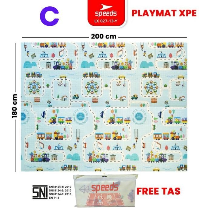 SPEEDS Evamatic 6 ,8 & 10 MM SNI Playmat Bayi Karpet Lipat Playmate Matras Bayi 180 x 200 cm Playmat