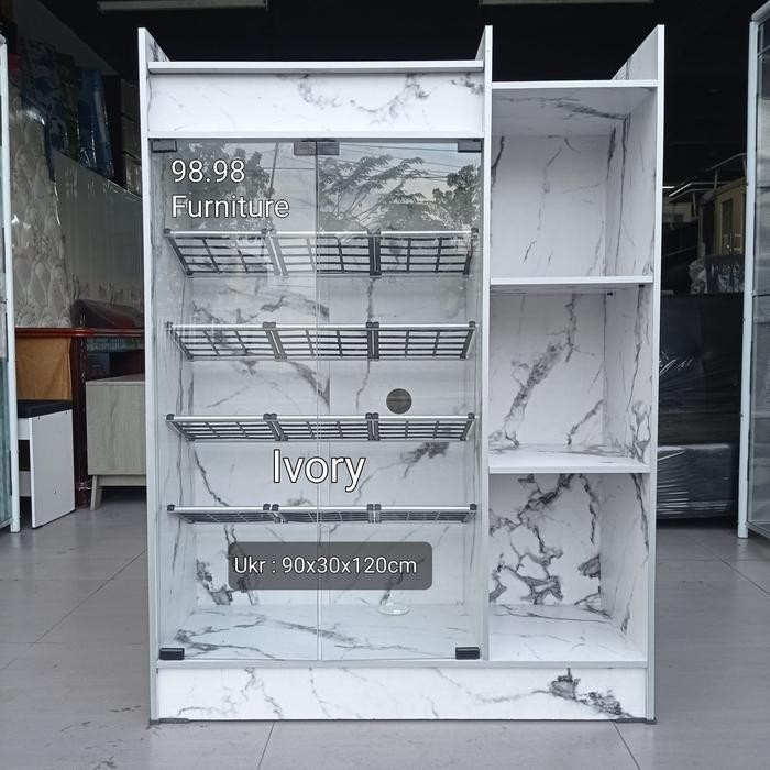 ASLI Lemari Sepatu 2 Pintu Kaca - Rak Sepatu serbaguna - Murah Medan READY STOCK