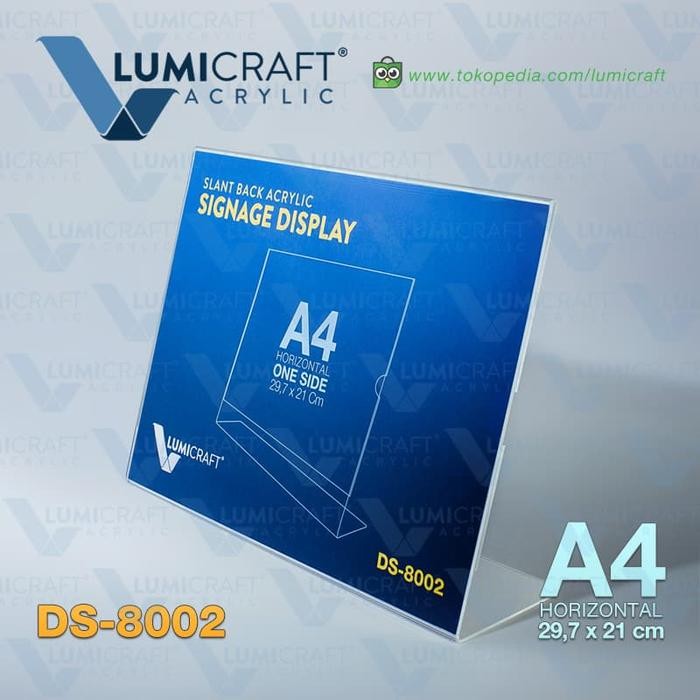 

OJ Signage Display/Stand Acrylic/Akrilik Slant Back Horisontal - A4