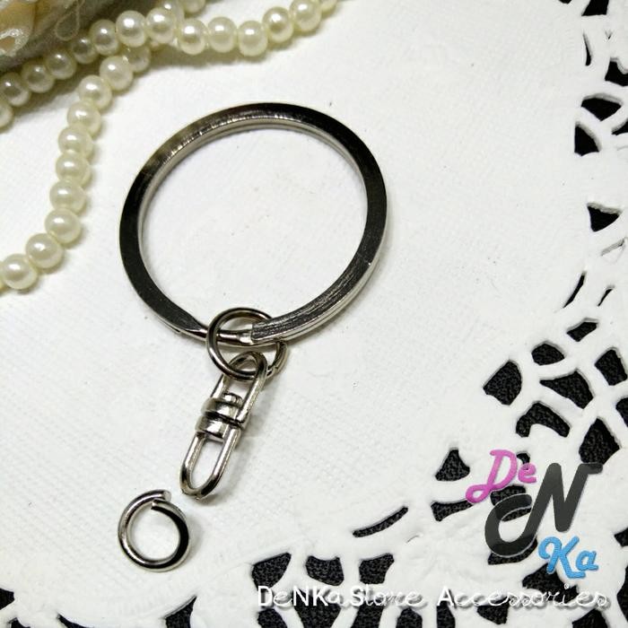 

New Ring Gantungan Kunci Tebal / Gepeng - diameter 28mm putar