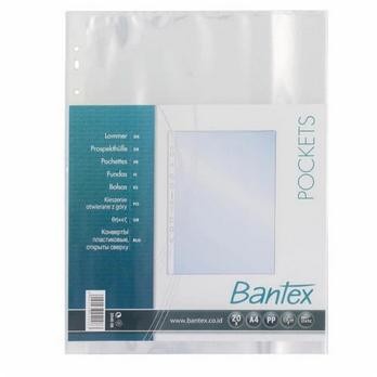 

New Bantex Plastik PP Pocket A4 Clear 2040 Tebal 0,06mm (20Lembar)