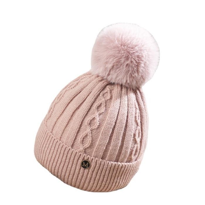 SALE  KUPLUK RAJUT POMPOM KUPLUK WINTER TOPI MUSIM DINGIN WANITA DEWASA BEANIE HAT ABU COKLAT