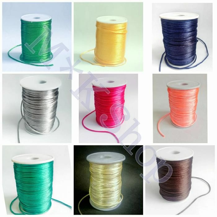 

New Tali kancing/Tali Satin/Tali cord china ukuran 2 mm.x 90 Meter. Aksesoris