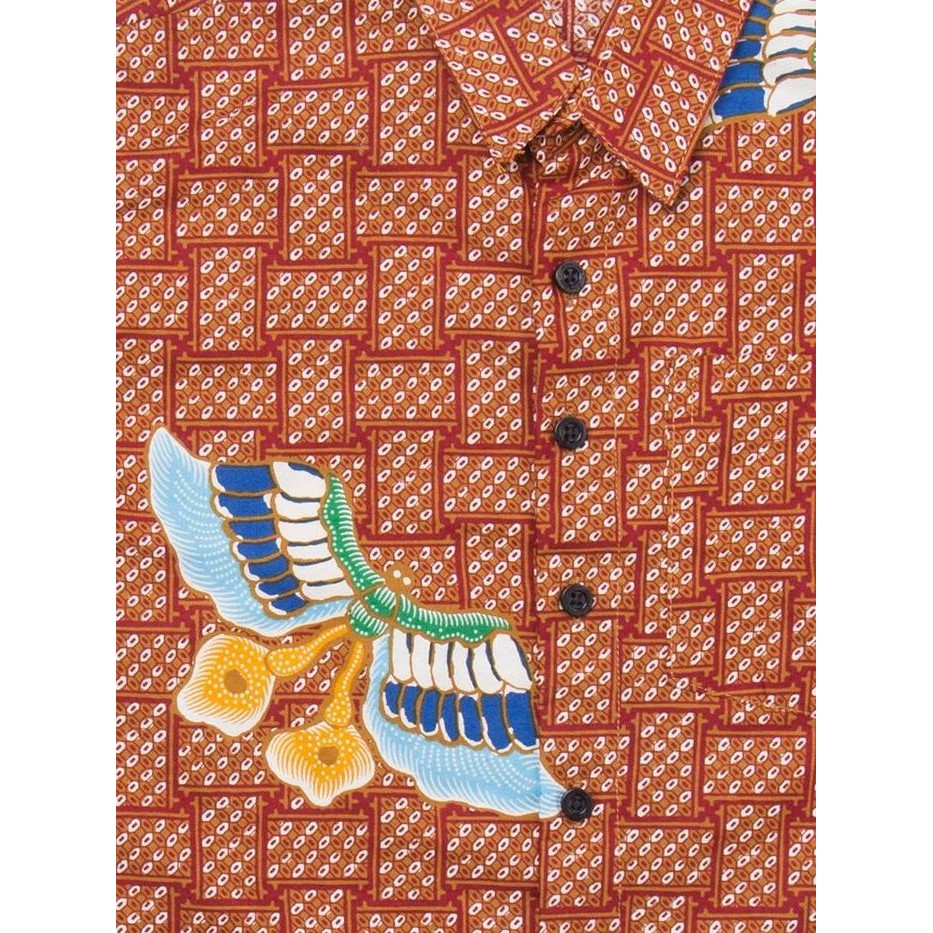 Pilihan- Arjuna Weda Hem Batik Anak Tikar Kupu - Bahan Katun Lengan Pendek Kantong Depan