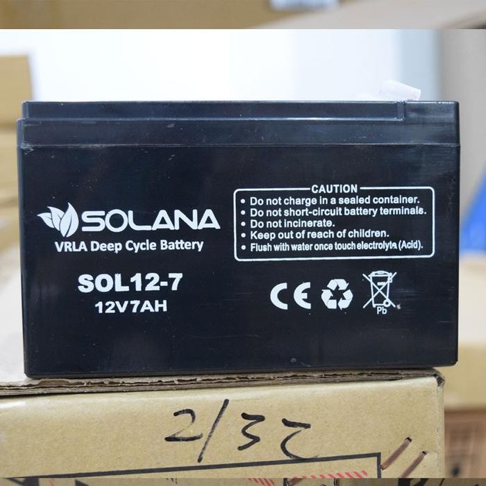 Terbagus Battery Aki Kering Solana Ups Ica Apc Prolink Sol12-7 12V 7Ah Terlariss 