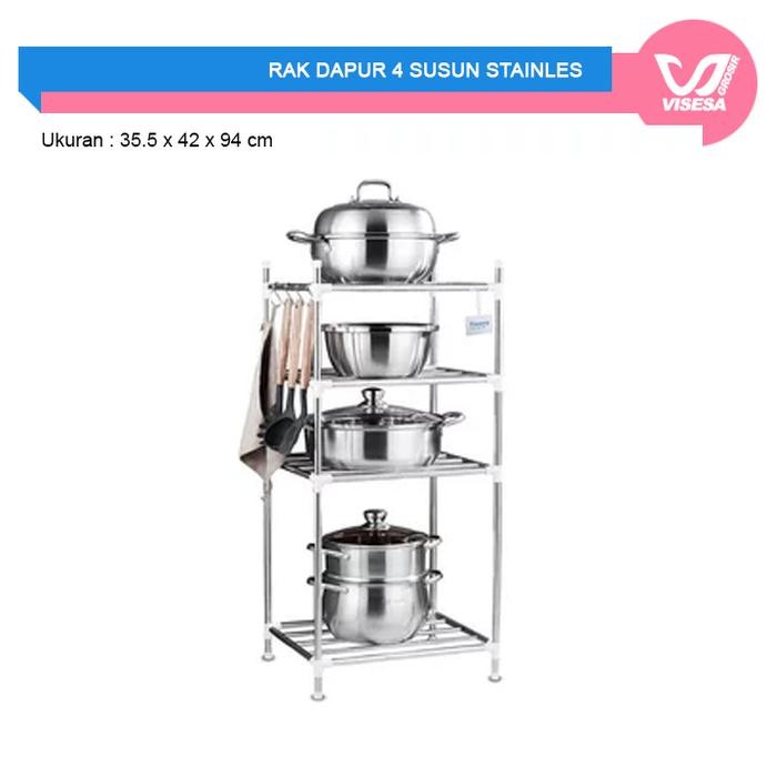 Rak dapur 4 susun stainless steel
