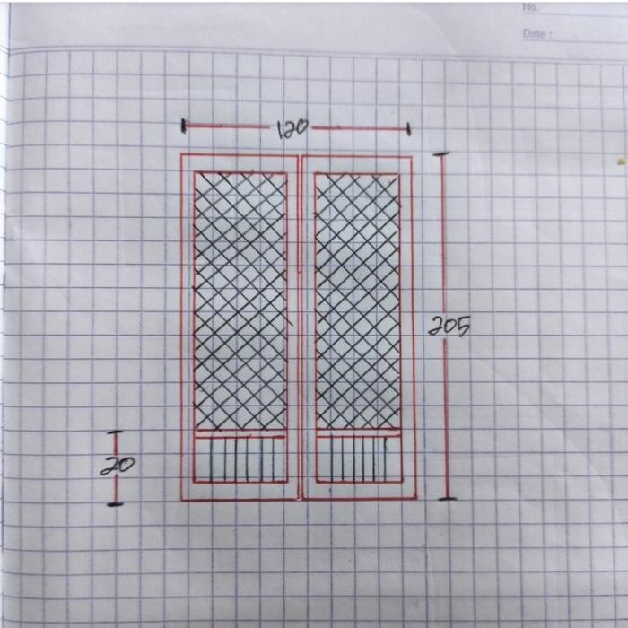 custom pintu aluminium kasa nyamuk.