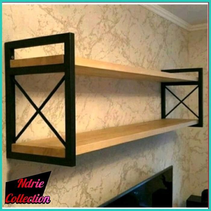 

New rak dinding 2susun Ambalan kayu jati belada