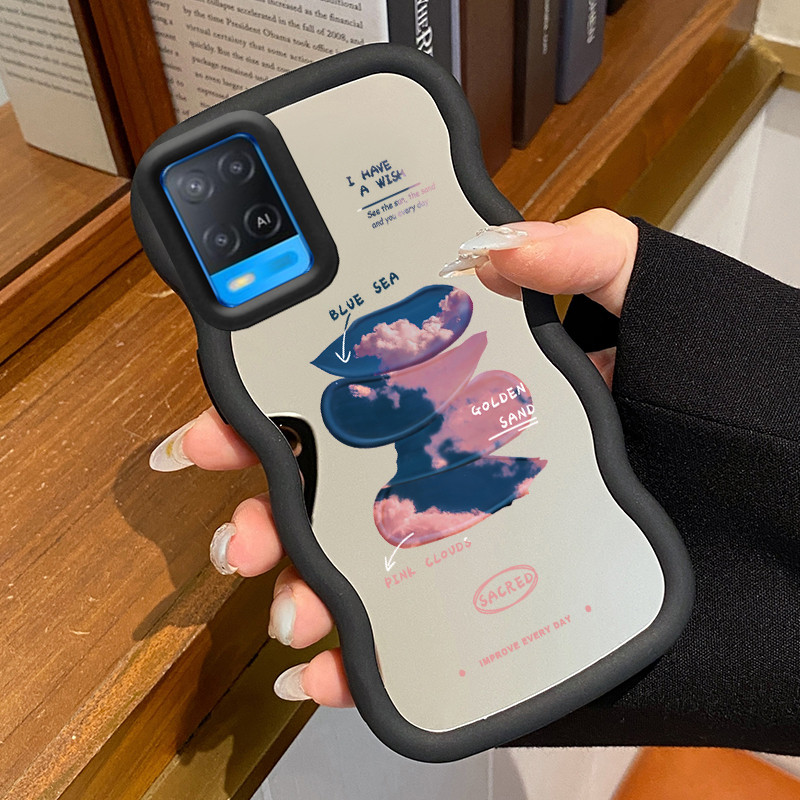 Casing Untuk OPPO A54 Case Casing Lukisan Pola HP Cesing Macaron Kasing Mirror Silikon Softcase