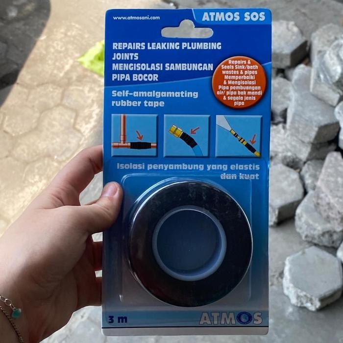 Lem Pipa Utk Tambal Pipa PVC Bocor Atmos Perban Pipa Bocor 3 M - Hitam Isolasi Pipa Bocor Tahan