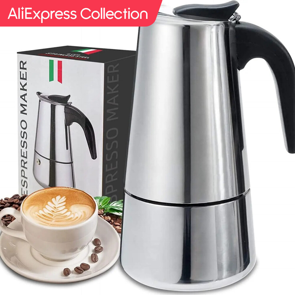 AliExpress Collection 4/6/9 Cups Moka Pot Caffe Machine Espresso Cups Coffee Makers Latte Percolator