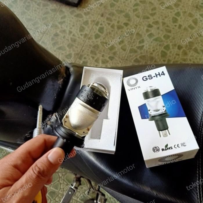 Lampu Led H4 Vinyx Gs-H4 Projie Mini Projector Lens Motor /Mobil