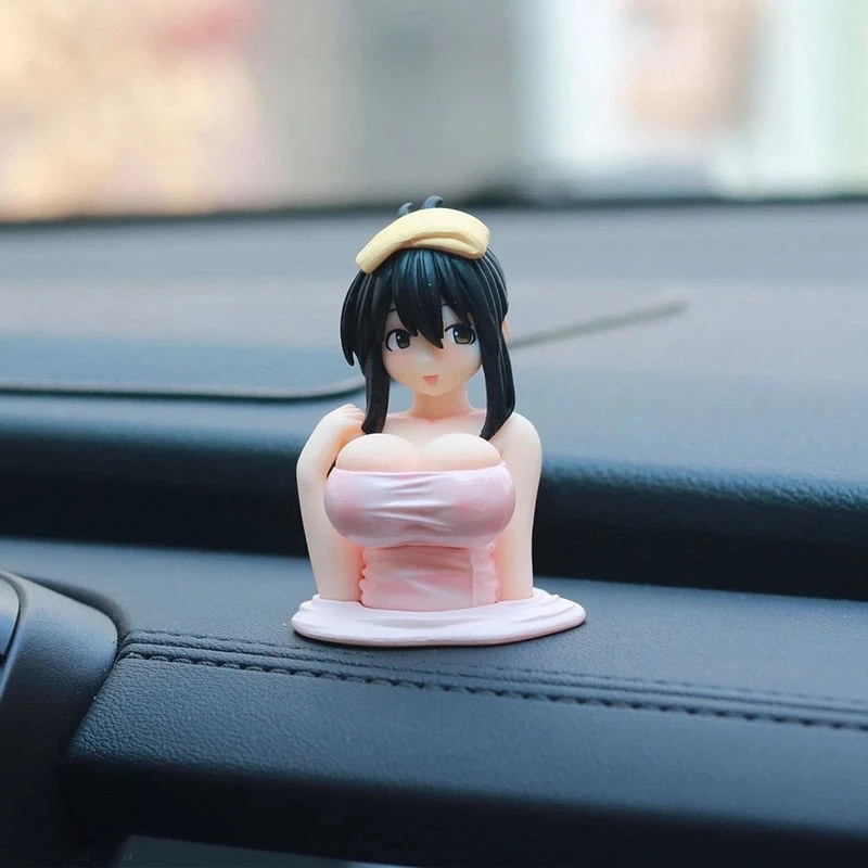 1/2pcs Sexy Anime Shaking Boobs Console Dashboard Interior Accessory Girls Boys Kanako For Car Sexy 