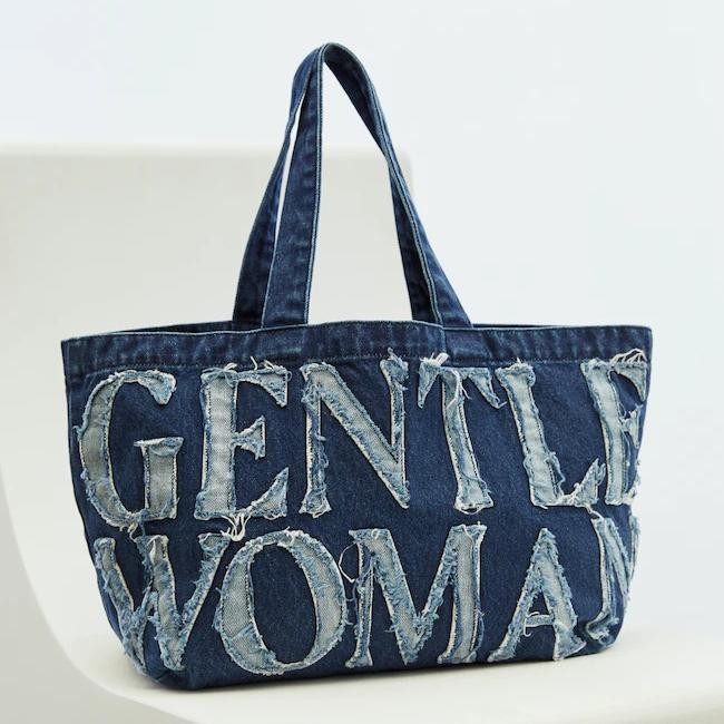 Gentle Woman Denim Blue Navy Tote Bag Original best seller