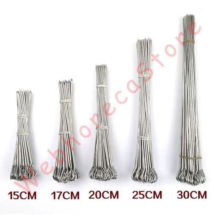 Kebab Skewer Stick Needle Ring 30cm Stainless Solid/ Tusuk Sate 3mm