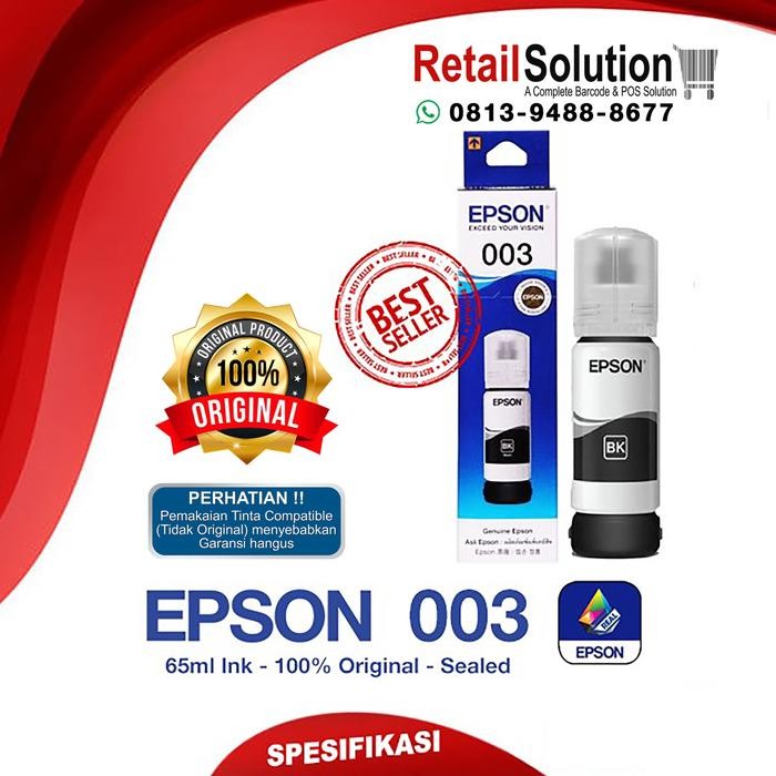 Ready Tinta EPSON 003 Black - Tinta Printer Hitam L1110 L3110 L3150 L5190