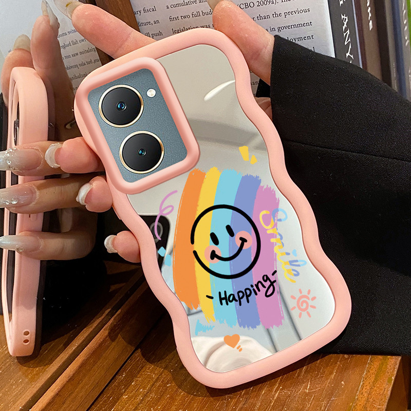 Casing Untuk VIVO Y03 Y03T Y100 Y18 Y18i Y18e Y18t Y37 Y28s 5G Case Casing Lukis Rainbow Smile Pola 