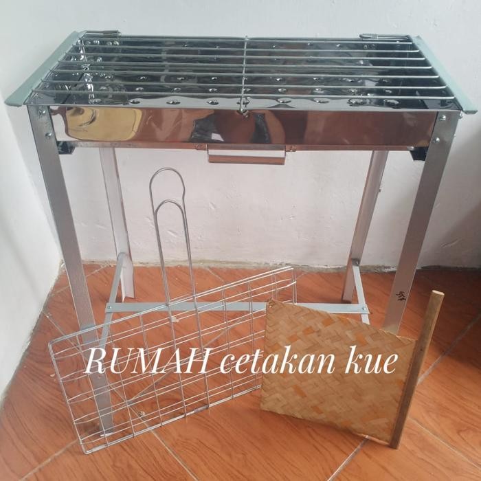 1set panggangan arang stainless/Bakaran ayam sate ikan/free kipas