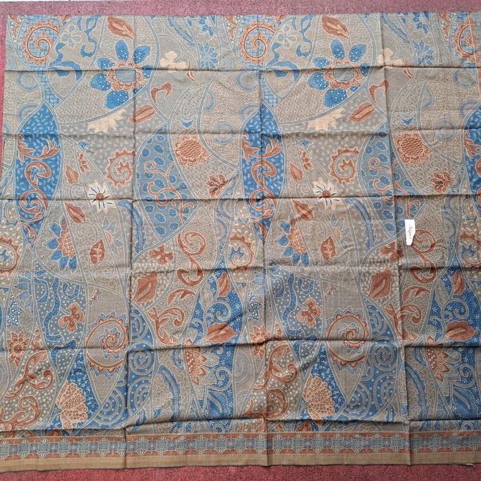 kain batik dobby tiga negri abu biru muda pesisiran klasik