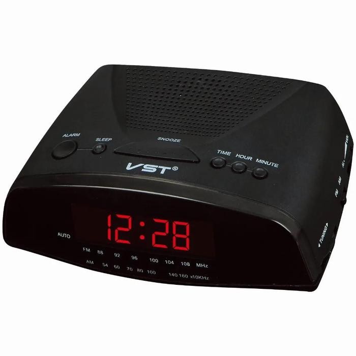 LED AM/FM Radio Alarm Clock Modern Design Electronic Desktop Table Digital Clock Multi-group Snooze